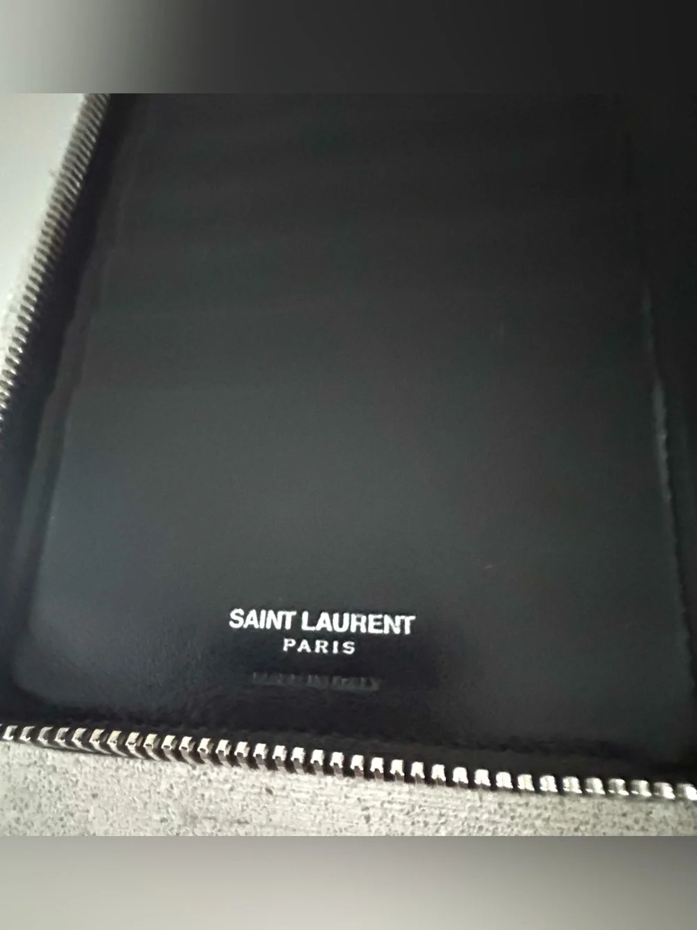 SAINT LAURENT Black Leather Zip Around Organizer Travel Wallet YSL EUC - Picture 4 of 8